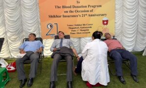 शिखर इन्स्योरेन्सद्वारा आयोजित देशव्यापी रक्तदान कार्यक्रम सम्पन्न